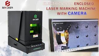 High Precision Electric Door Class I BEC Enclosed Fiber Laser Marking Machine with Camera System