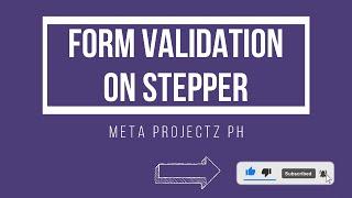 How to Validate Data on Flutter Stepper using Form