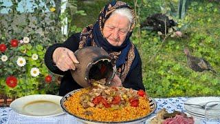 We cooked vegetables from LAMB in the ancient Kup - we prepared bulgur