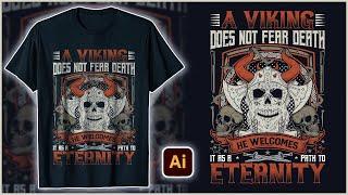 How to Design a Viking T-Shirt in Adobe Illustrator | Step-by-Step Tutorial | AH T-SHIRT