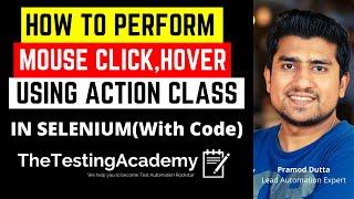 Actions Class In Selenium | How to Perform Mouse Click,Keyboard Events with Action Class in Selenium