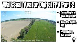 The WalkSnail Avatar digital system.  Setting up on a Betaflight-based quad