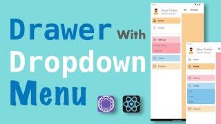 How to create a Drawer with Dropdown and with Animation | React-Navigation v6-5