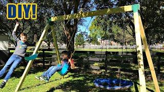 Cheap & Easy 4x4 DIY Swing Set Build - How To Build A Swing Set For Kids & Adults!
