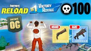 100 Elimination Solo Vs Squads Reload "Zero Build" Gameplay Wins (Fortnite RELOAD chapter 6)