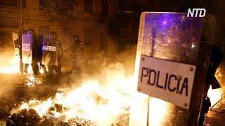 Протесты в Барселоне: поджоги, баррикады и нападения на полицию