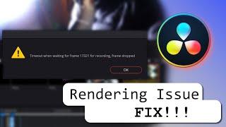 How to fix FRAME DROPPED rendering issue in Davinci Resolve