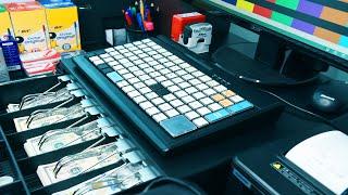 Office ASMR: Work With Me | POS Cash Register-Money Counting-Cash Drawer-Barcode Reader-Typing Sound