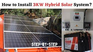 How to Install 3kw Hybrid Solar System ? | హైబ్రిడ్ సోలార్ సిస్టం ఎలా ఇన్స్టాల్ చేయాలి ? #telugu