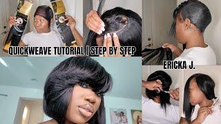 HOW TO DO A QUICKWEAVE IN 2024 | EASY AND DETAILED HIGHLY REQUESTED | FEATHERED BANG BOB