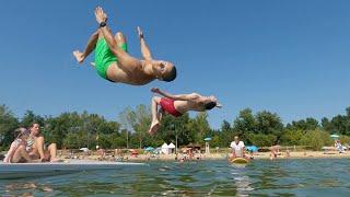 Orthez, journée de plage au lac de Biron