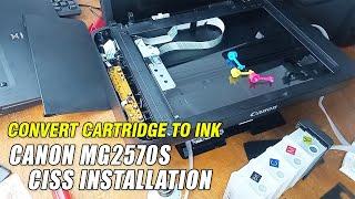Canon MG2570s CISS Installation   Convert Cartridge To Ink