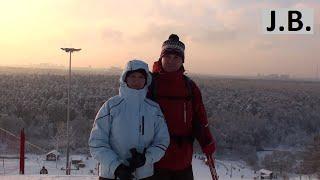 Extremely cold skiing -20°C/-4°F in Moscow. Fox Rock ski centre