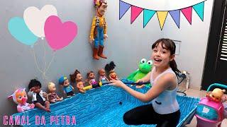 MINHAS BONECAS FIZERAM UMA FESTA NA PISCINA BABY ALIVE BEBÊ REBORN CRY BABIES | BRINCANDO DE BONECA