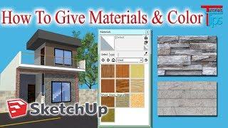 How to give material & coloring  in google sketchup? Materials properties | Part-5