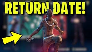 TRAVIS SCOTT SKIN RETURN DATE in FORTNITE ITEM SHOP! (Travis Scott Skin Returning)