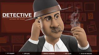 3D Rigged Cartoon Detective Model #3d #animation #maya3danimation  #cartoon #detective