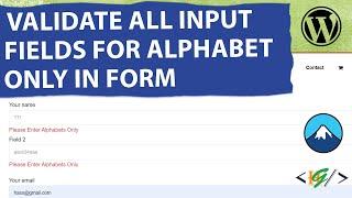 How to Validate All Input Text Field for Alphabets Only using Code in Contact Form 7 in WordPress
