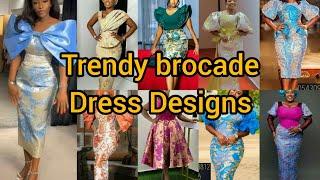 2024 trendy brocade dress designs | Damask gown styles | Brocade styles 2024