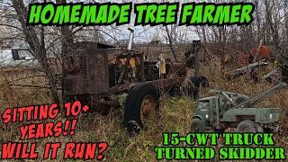 Abandoned Homemade Skidder! Can we get this tree farmer to run and drive again?