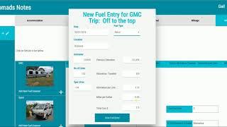 Nomads Notes - add a fuel entry