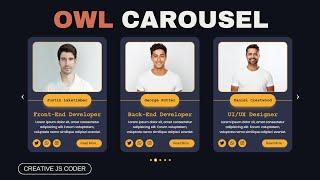 Responsive Team Section using Owl Carousel Slider | HTML, CSS and JavaScript | Free Source Code