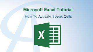 How To Activate Speak Cells In Excel