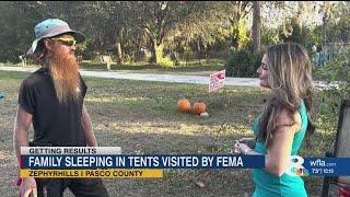 FEMA visits Pasco family living in tents