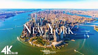 FLYING OVER NEW YORK 4K UHD - Relaxing Music With Beautiful Natural Landscape - 4K UHD TV