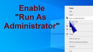 How To Enable Run As Administrator  Not Working In Windows |  Administrator Access In Windows