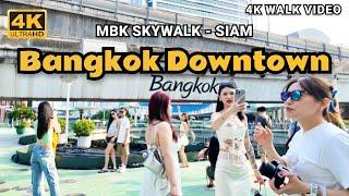 [4K HDR]  Bangkok Downtown May 2024 | One Siam Skywalk | Walk through Bangkok