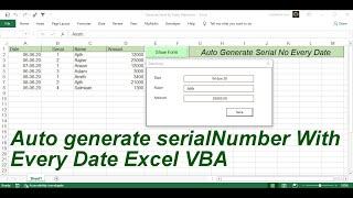 Auto Generate Serial Number With Every Date Excel VBA