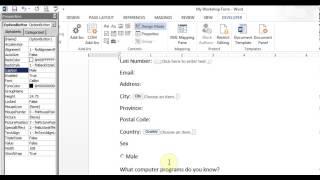 Microsoft Word - Create Form (Office 2007/2010/2013/2016)