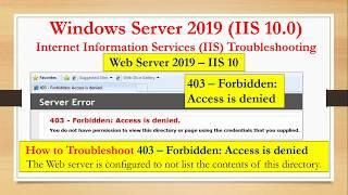 Windows Server 2019 (IIS 10.0)  Server error 403, - 403 – Forbidden: Access is denied -14