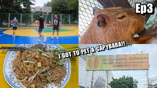 EXPLORING THAILAND ALONE EP3! PLAYED BBALL AT LUMPHINI PARK, PET A CAPYBARA, CHATUCHAK MARKET!