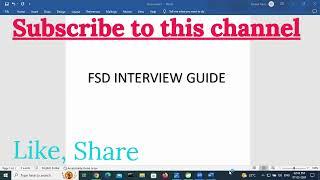 About FSD INTERVIEW GUIDE CHANNEL