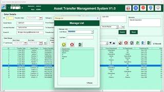 Asset Transfer Management System V1.0 in Excel