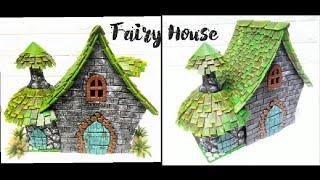 DIY Fairy House Cottage Using Cardboard  Cardboard Craft Ideas