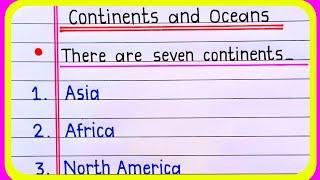 Learn Seven Continents and Five Oceans | Continents and Oceans of the World | Continents and Oceans