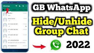 gb whatsapp me group ko unhide kaise kare || how hide /Unhide Group chat In gb whatsapp