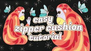 How to Make a Quick & Easy Zipper Cushion With Raw Edge Applique & Free Motion Sewing Option!