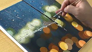 Rainy Day Painting / Acrylic Painting for Beginners / STEP by STEP