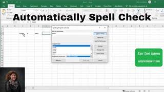 Automatically Spell Check in Excel