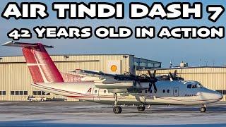 42 YEAR OLD QUAD DASH 7! Air Tindi De Havilland Canada Dash 7 action in Edmonton (YEG / CYEG)