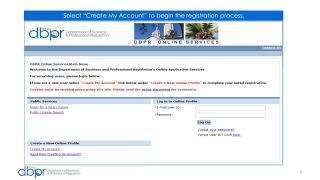 DBPR- Create My Account