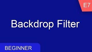 Backdrop Filter | Flutter Beginner Series e7