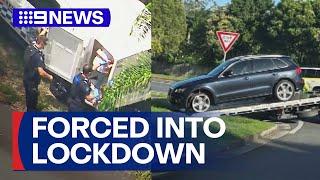 Residents in lockdown over manhunt | 9 News Australia