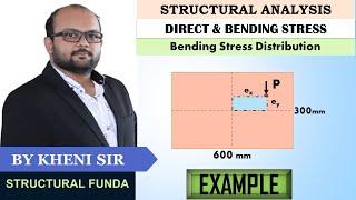 EX 04 | BENDING STRESSES | RECTANGULAR COLUMN | ECCENTRIC LOADING ANYWHERE IN COLUMN