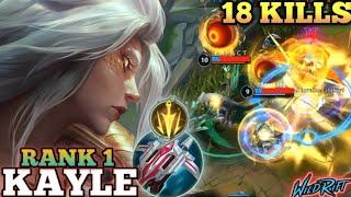 KAYLE CRAZY 18 KILLS! FULL CRITICAL STRIKE BUILD - TOP 1 GLOBAL KAYLE BY Azulzinho - WILD RIFT