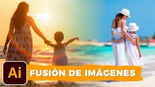 Tutorial de fusión de imágenes en Adobe Illustrator - Crea composiciones sorprendentes